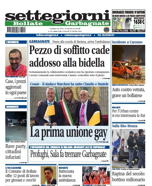 A Cesate la prima unione gay del Bollatese
