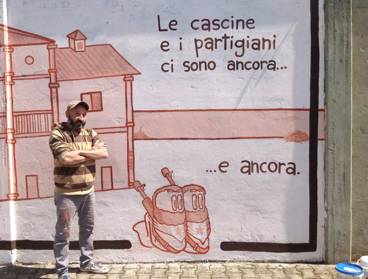 Arconate, Rouge cancella le scritte fasciste