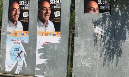 Legnano, manifesti elettorali strappati a Canazza
