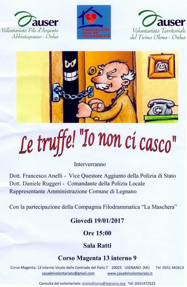 Legnano, truffe? Io non ci casco!