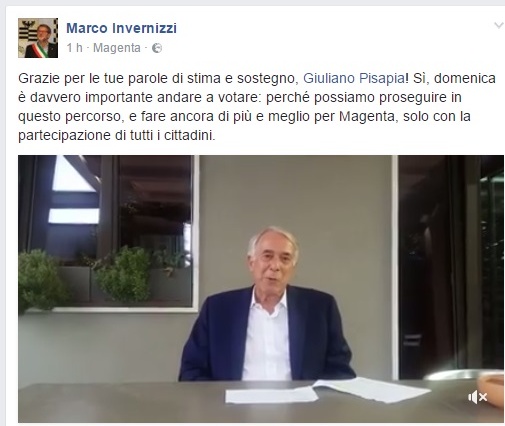 Pisapia risponde a Silvio: “Votate Invernizzi”
