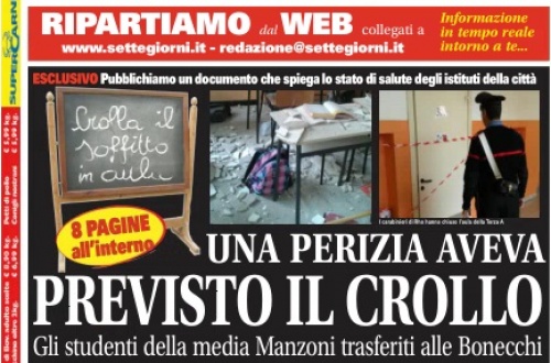 Rho, Domani in edicola uno speciale di 8 pagine sul crollo alla Manzoni