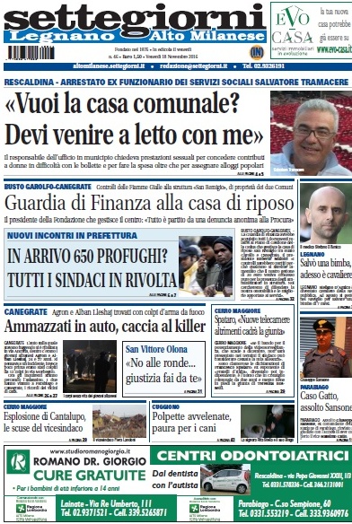 Settegiorni Altomilanese è in edicola, ecco le notizie in primo piano