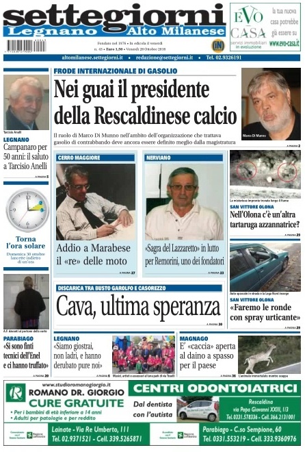 Settegiorni Altomilanese è in edicola: le notizie in primo piano