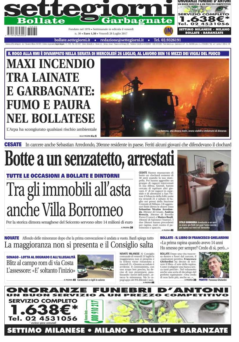 Settegiorni Bollate è in edicola