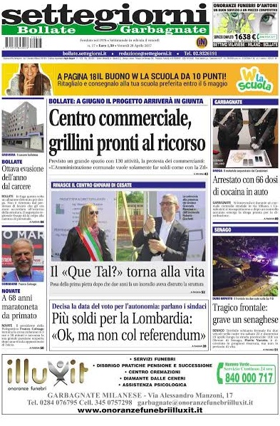 Settegiorni Bollate-Garbagnate è in edicola