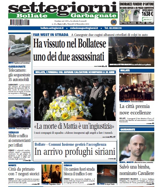 Settegiorni Bollate è in edicola, le notizie in primo piano