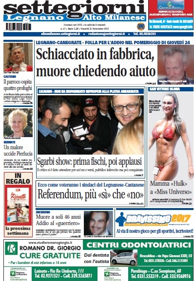 Settegiorni Legnano Altomilanese è in edicola, ecco le notizie in primo piano