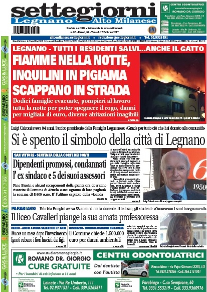 Settegiorni Legnano Altomilanese è in edicola, ecco le notizie in primo piano
