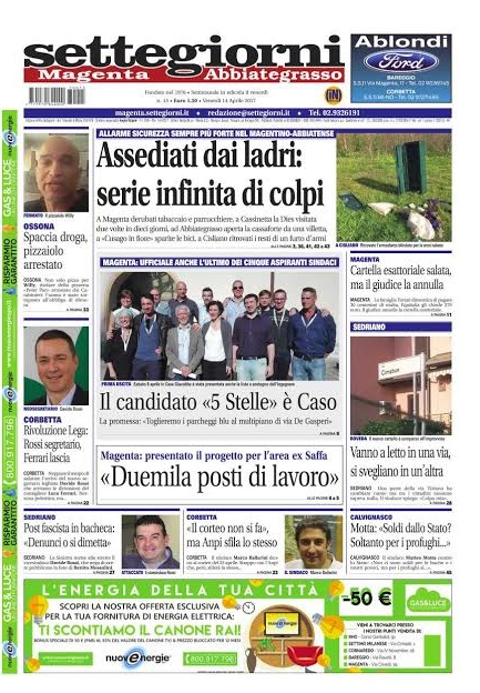 Settegiorni Magenta è in edicola, in primo piano l’ondata di furti