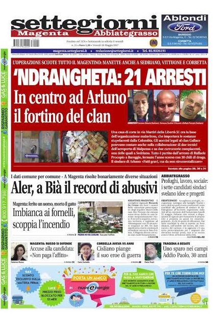 Settegiorni Magenta è in edicola, la ‘ndrangheta in primo piano