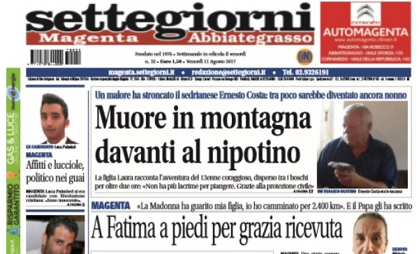 Settegiorni Magenta è in edicola: sfogliamo la prima pagina