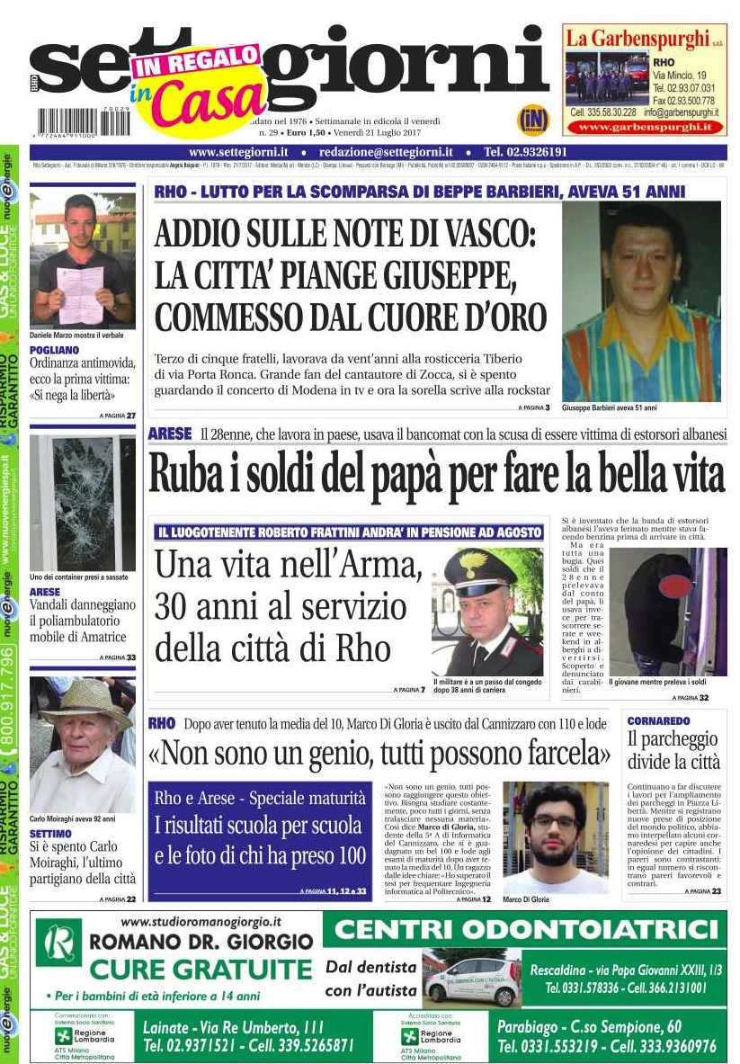 Settegiorni è in edicola, ecco le notizie in primo piano