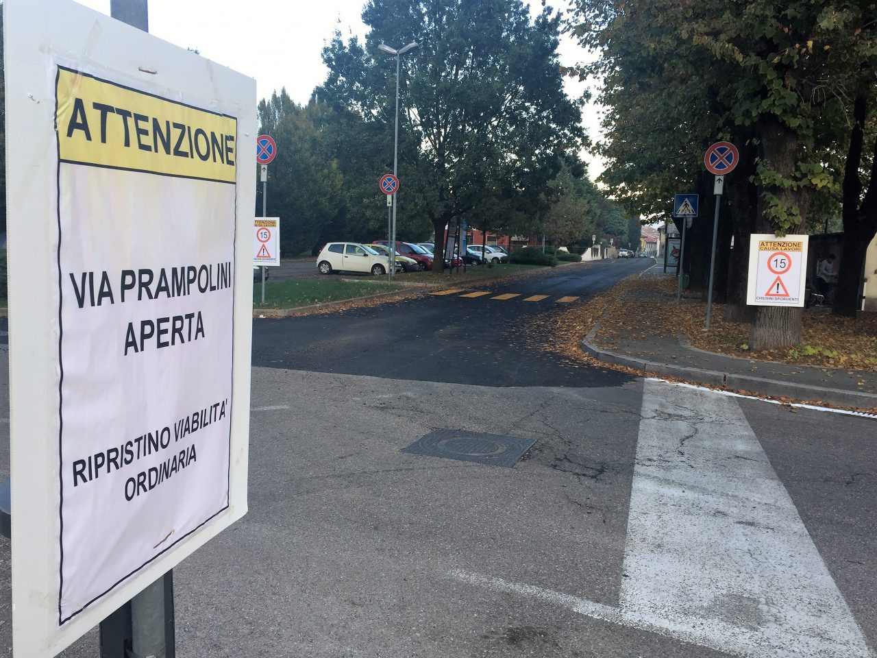 Cantiere chiuso in via Prampolini