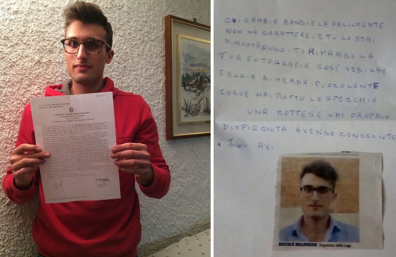 Lettera anonima di insulti contro il segretario della Lega di Motta