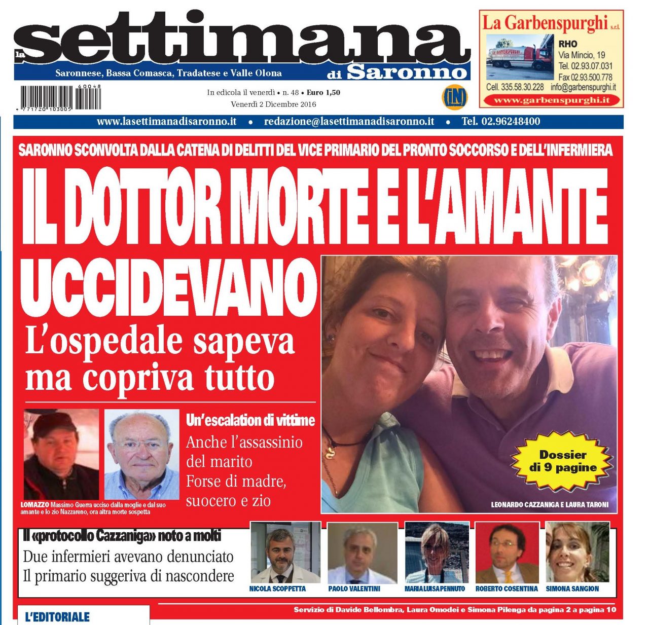 Morti in corsia, un anno fa l’arresto a Saronno della coppia killer