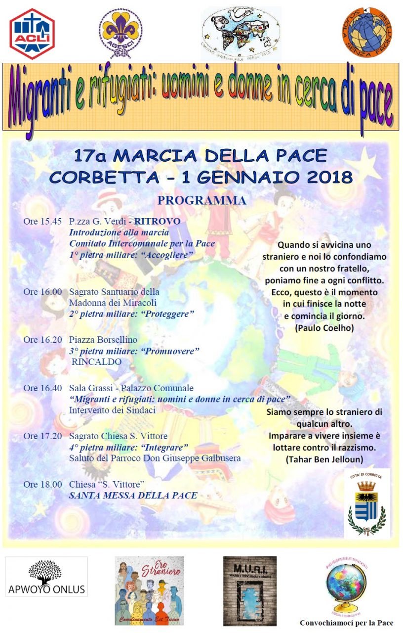 Ritorna la storica marcia per la Pace di Corbetta