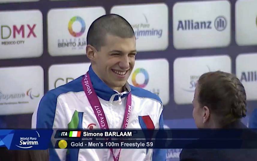 Mondiali di nuoto paralimpico: Barlaam è oro nei 100 stile libero