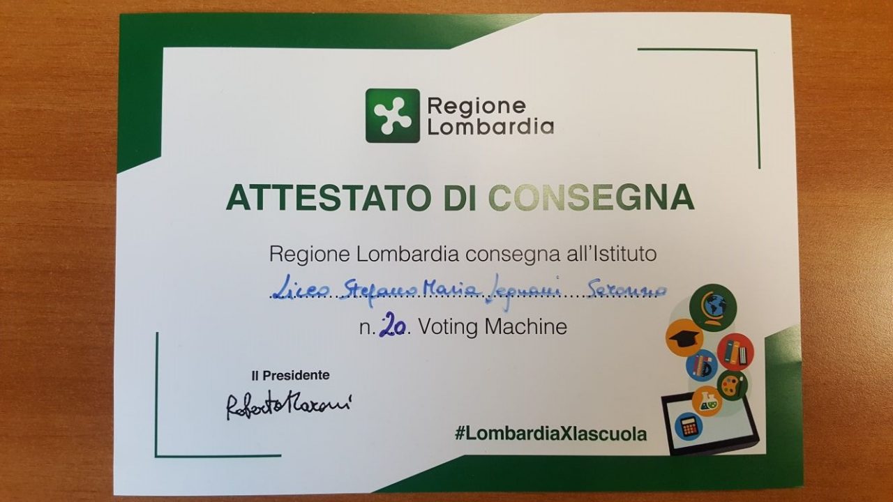 Voting machine al liceo Legnani di Saronno
