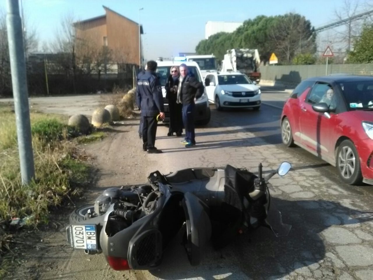Incidente, motociclista ferito
