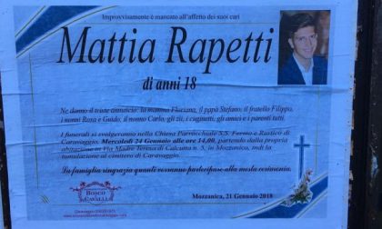 Addio a Mattia Rapetti, si è spento a 18 anni per un’influenza