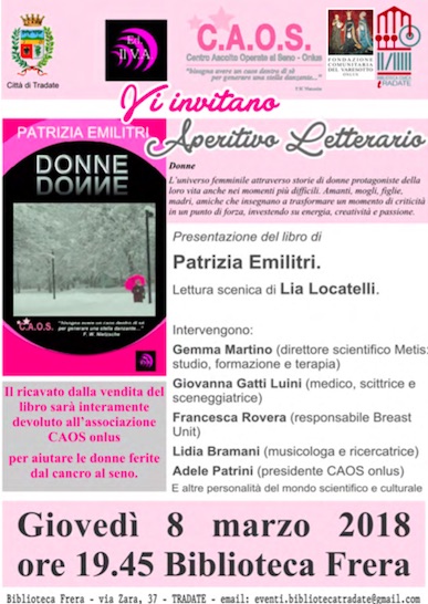 Aperitivo letterario per presentare il libro “Donne”