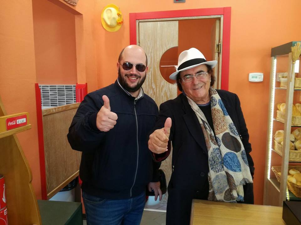 Al Bano a Bienate per girare una tele-promozione