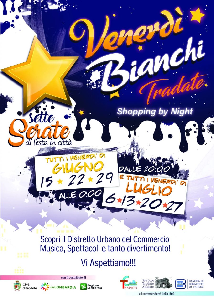 Al via i “venerdì bianchi”: sette serate di musica, divertimento, shopping e golosità nel cuore di Tradate