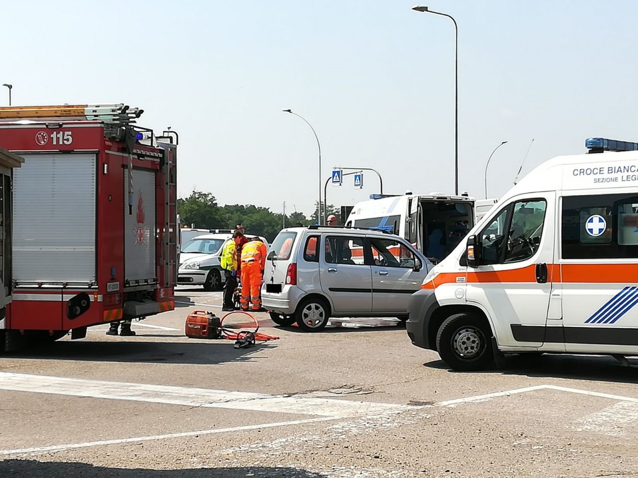 Busto Garolfo, granve incidente sulla Provinciale