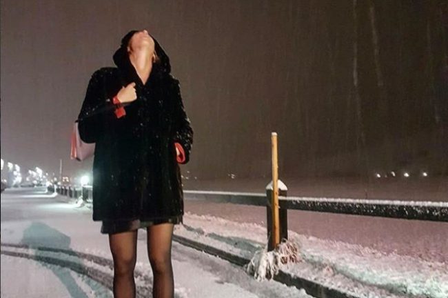 La prima neve a Livigno è social