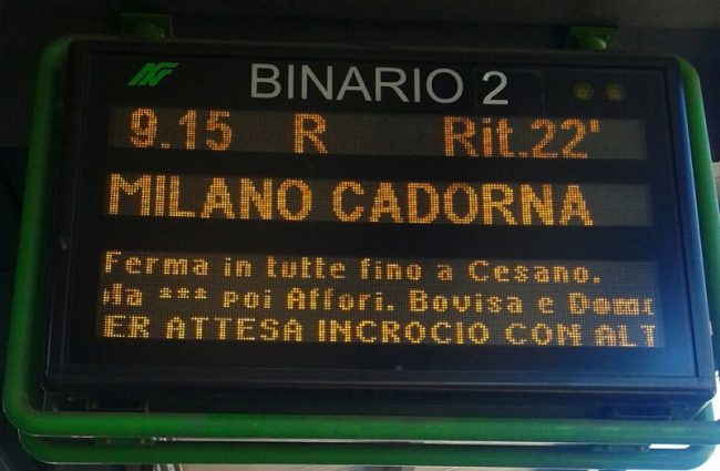 Treni in ritardo: pesanti disagi sulla linea Saronno–Albairate e Chiasso–Milano