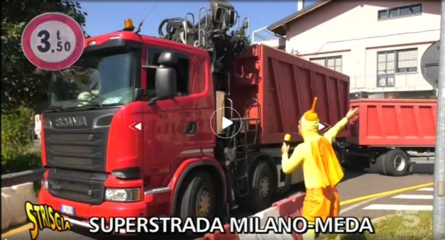 Striscia la notizia a Cesano per il ponte sulla Milano-Meda