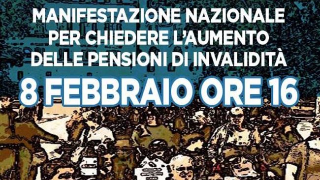 Pensione di invalidità: la manifestazione dei disabili in piazza l’8 febbraio