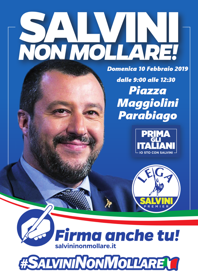 Lega Parabiago in piazza a sostegno di Salvini