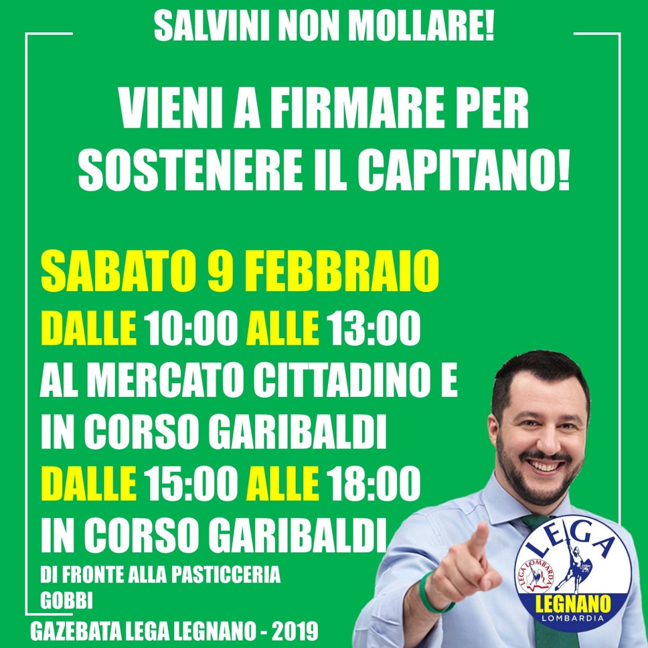 Immigrazione, Lega in piazza a Legnano
