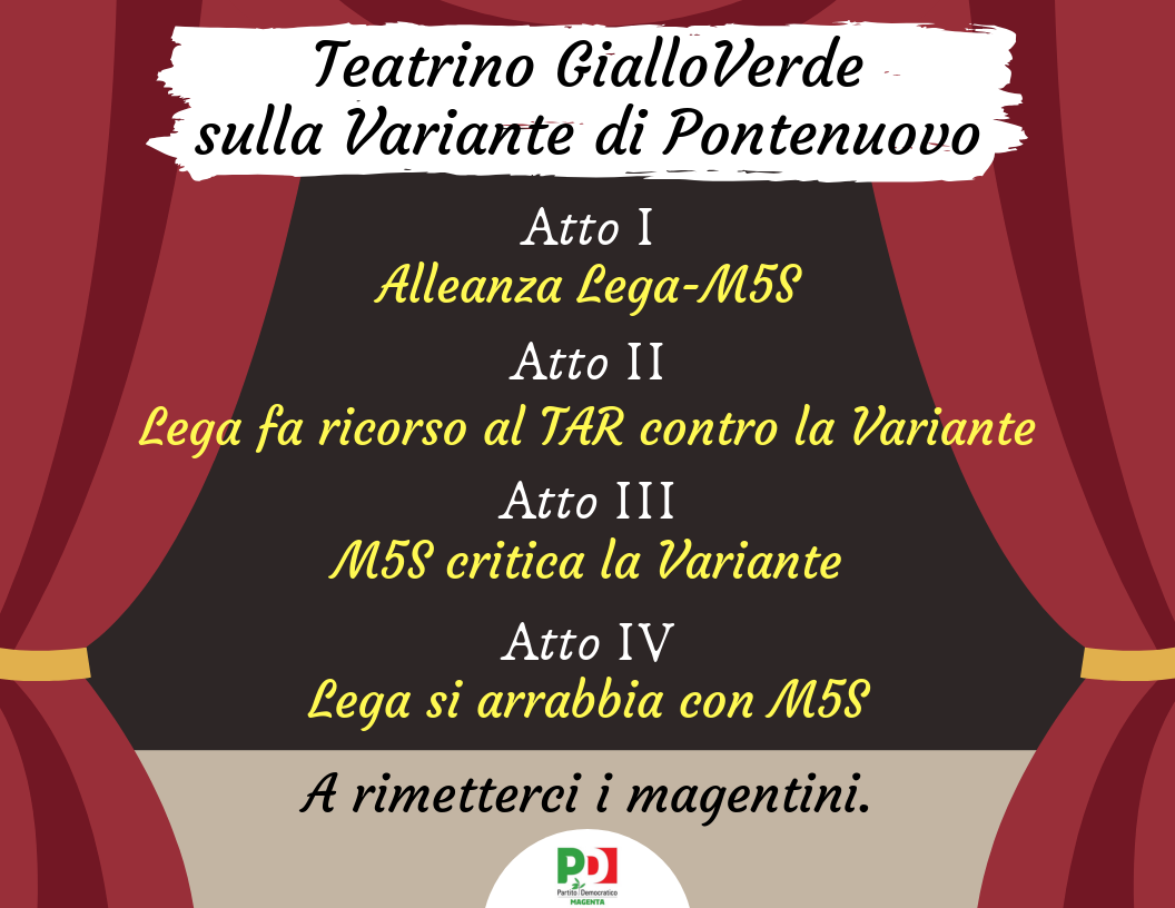 Pd: “Teatrino Giallo-verde sulla variante di Pontenuovo”