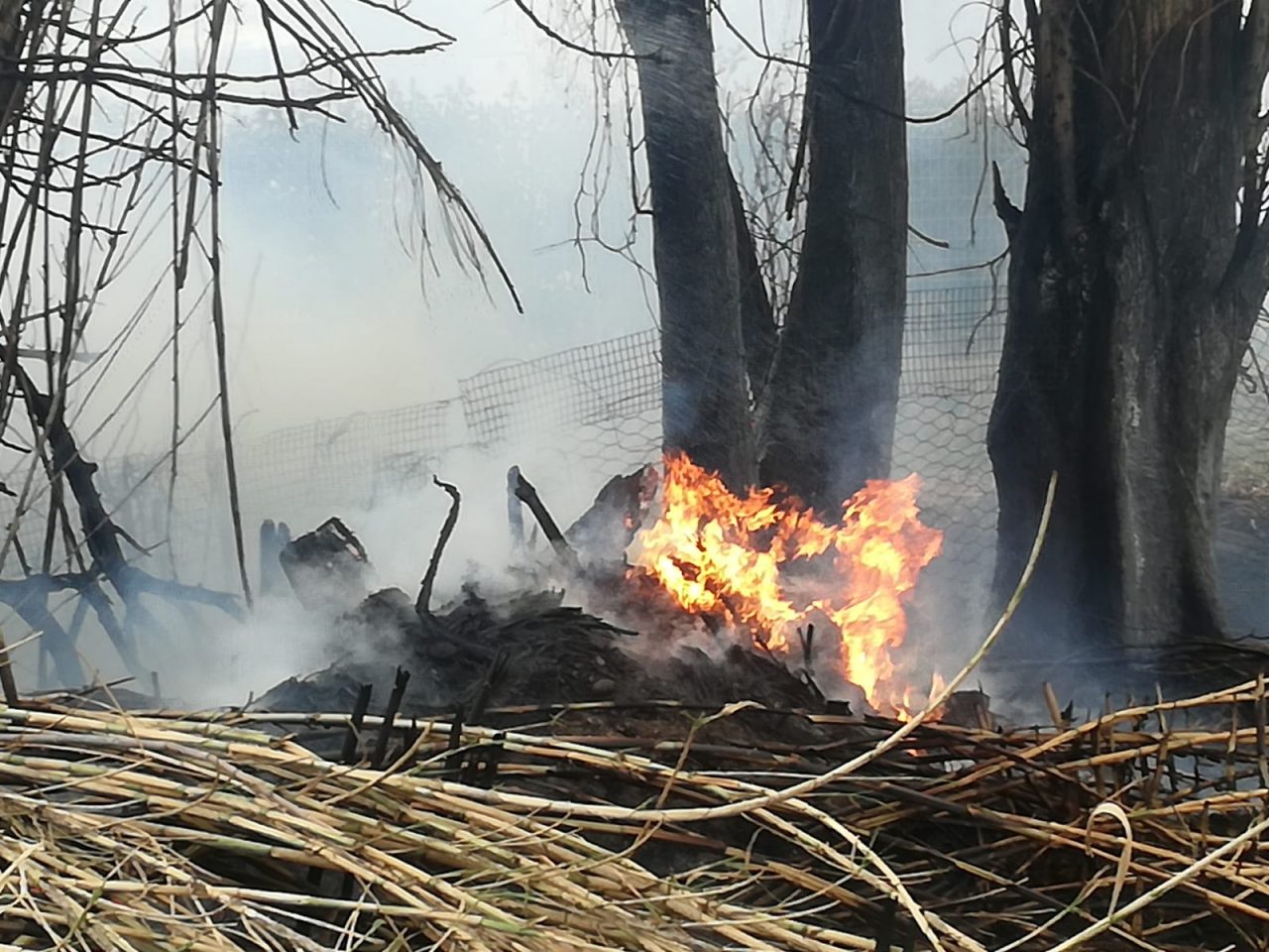 Discarica chiusa per un rogo all’esterno FOTO