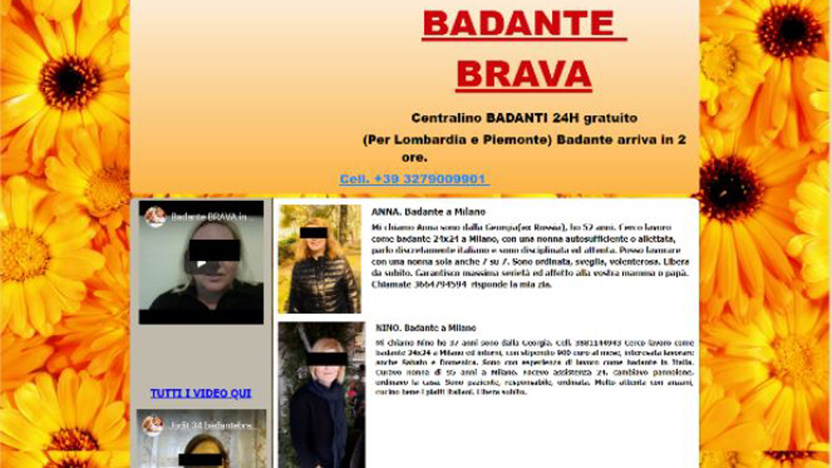 Badanti dall’Est reclutate su Internet: smascherata finta Onlus