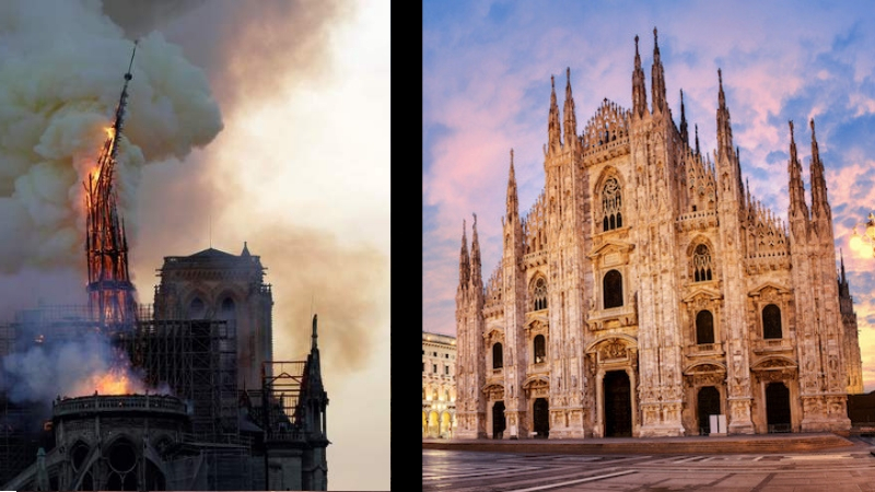 Incendio Notre Dame, Delpini rassicura i milanesi: “Nessun rischio per il Duomo”