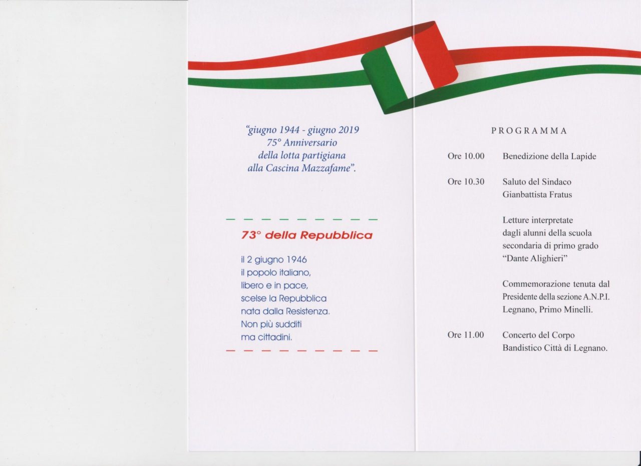 Cerimonia di commemorazione alla Cascina Mazzafame