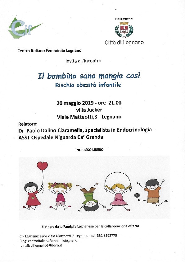 Obesità infantile, a Legnano un incontro formativo