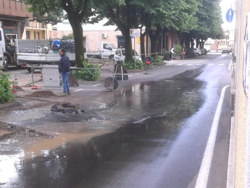 Allagata via Matteotti a San Vittore Olona