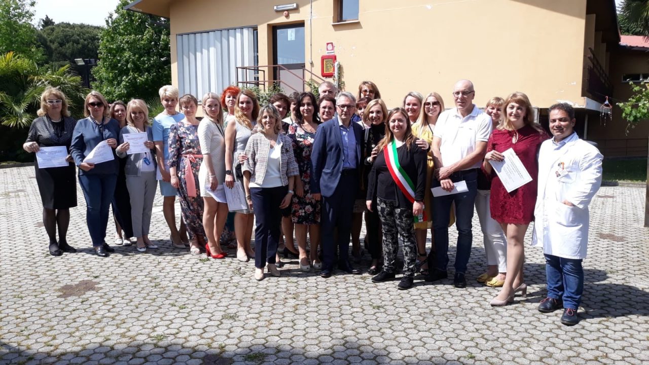 Parabiago, una delegazione di medici russi in visita all’Albergo del Nonno