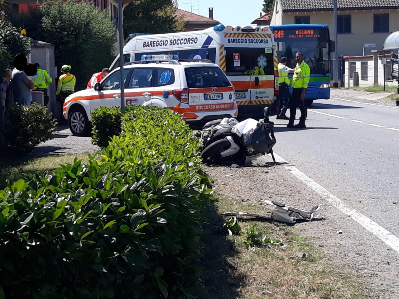 Elisoccorso a Casorezzo per un grave incidente FOTO