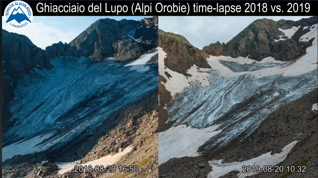 VIDEO SHOCK: ecco quanto si scioglie un ghiacciaio in Lombardia
