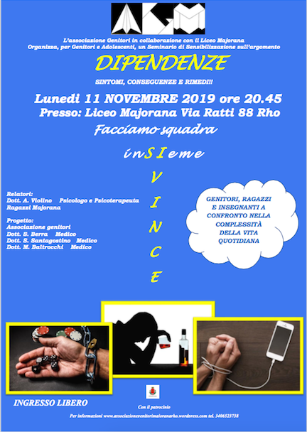 Dipendenze: sintomi, conseguenze e rimedi in un convegno a Rho