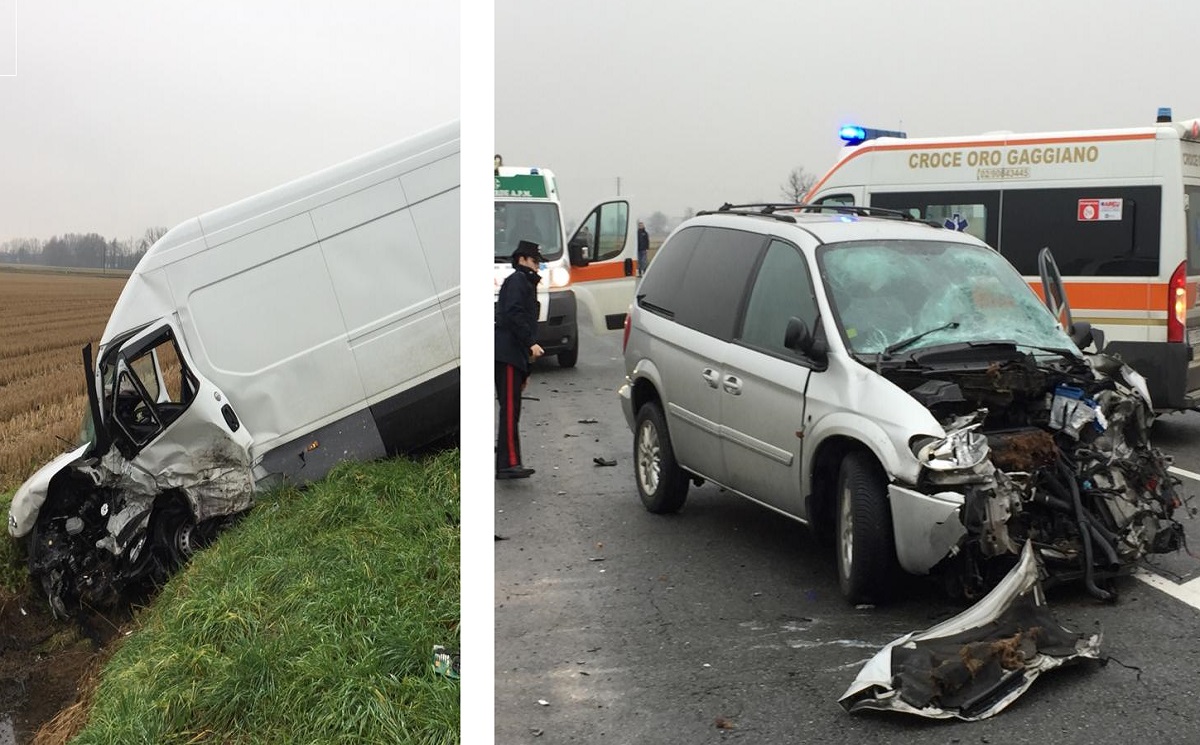 Frontale sulla circonvallazione sud di Gaggiano FOTO