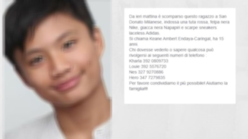Ragazzo di 15 anni scomparso, è stato RITROVATO