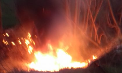 Sterpaglie a fuoco: arrivano i pompieri FOTO