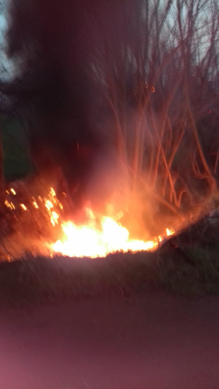 Sterpaglie a fuoco: arrivano i pompieri FOTO